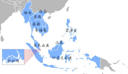 東協國家地理對照圖
