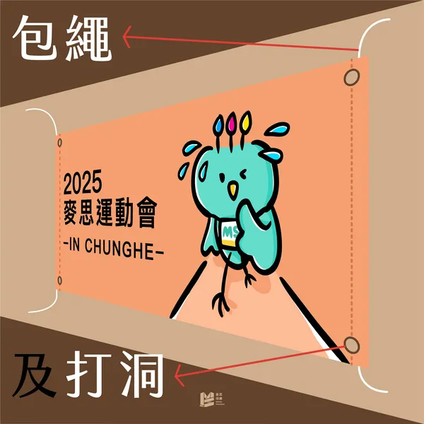 四邊包繩－不打洞：原來是帆布的後加工！- 包繩及打洞