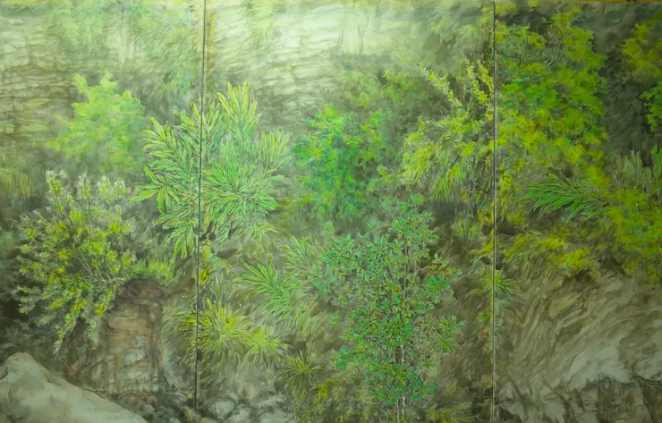 〈欣蓁涓流〉局部-月桃花、柚子