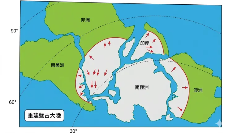 冰磧物分佈和冰河侵蝕方向