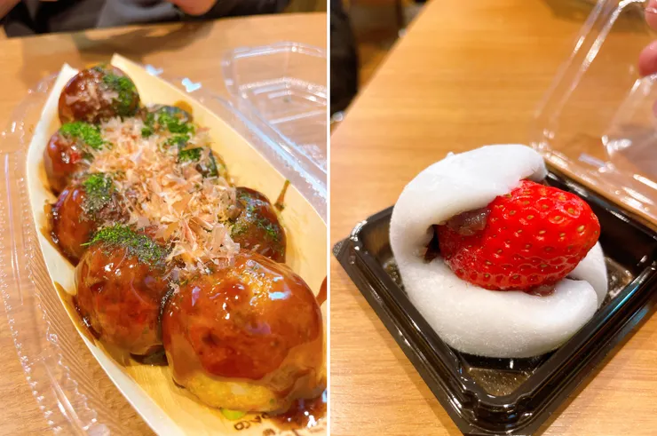 原味章魚燒 及 草莓大福