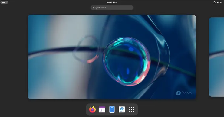 原生Gnome桌面，簡約、清爽。很像給平板用的介面