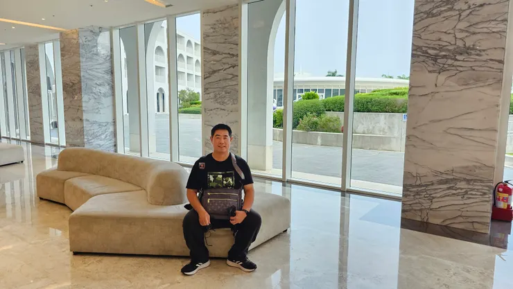 我在淡水將捷金鬱金香酒店的大廳!