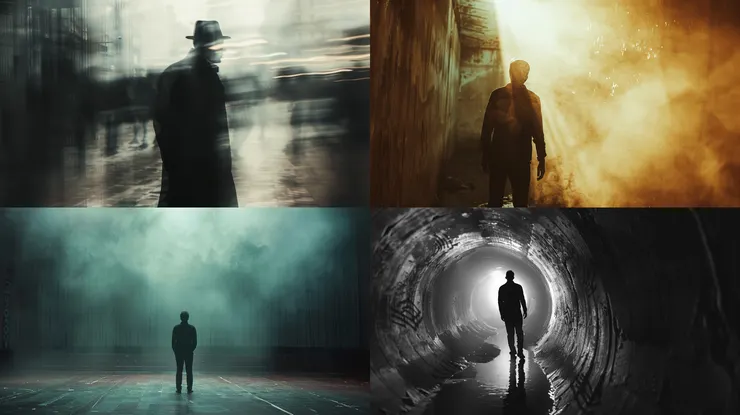 long shot of a man, --ar 16:9 