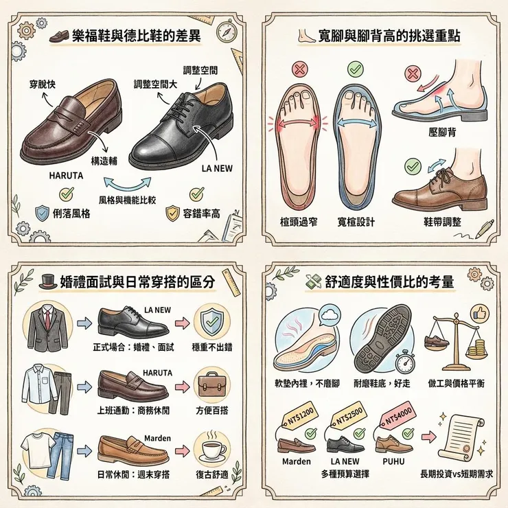 【男生皮鞋推薦】2026 通勤婚禮怎麼挑👞 PTT、Threads 常比 6 款樂福鞋與德比鞋