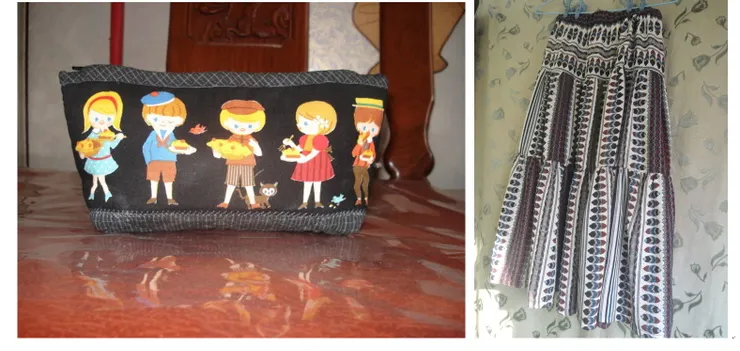 蒔緣手作品：給自己做了一個化妝包，和一條三層蛋糕裙