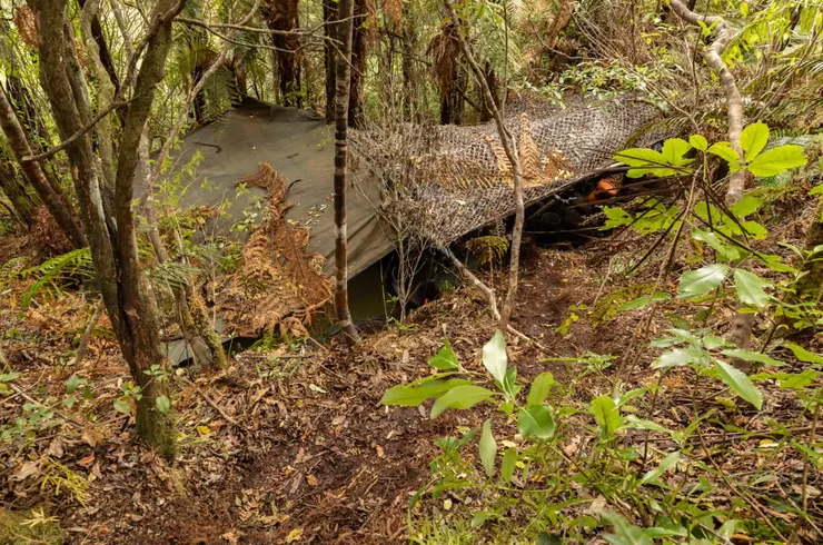 兩名孩子被找到的營地。Photograph: New Zealand Police