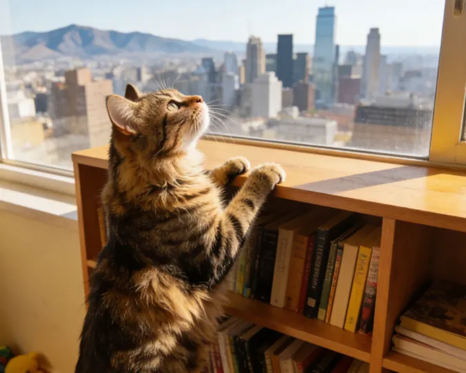 貓咪天生喜歡「登高望遠