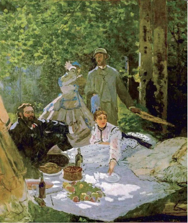 由於請不起模特,巴吉爾經常充當莫內筆下的模特,最後的高個子男人就是他。
(圖/《印象派,看不懂就沒印象啊啊》)