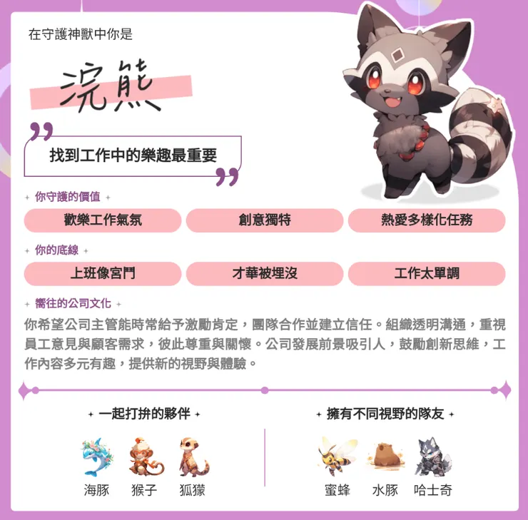 你是什麼守護神 | 104職業價值觀測驗