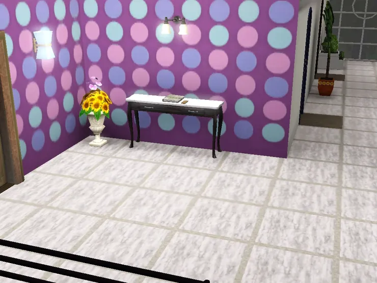 我很想自己設計的電梯大堂特別些，所以不用常見的灰、土色、黑白等。