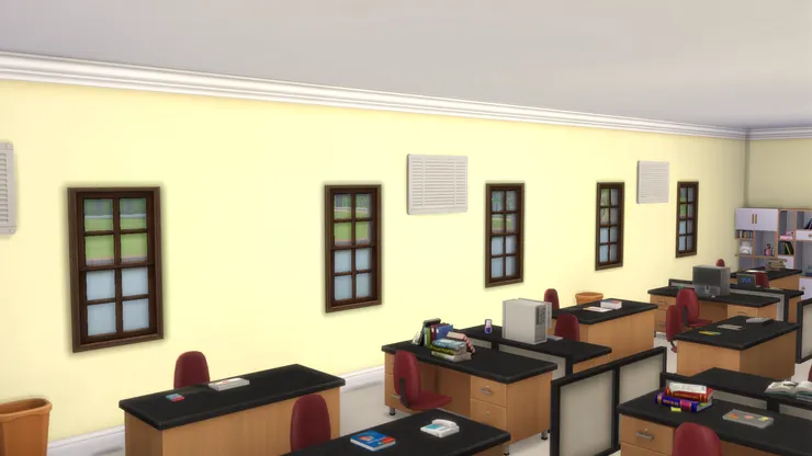 房內的牆壁用了檸檬黃，我想看下去光亮和有生氣。