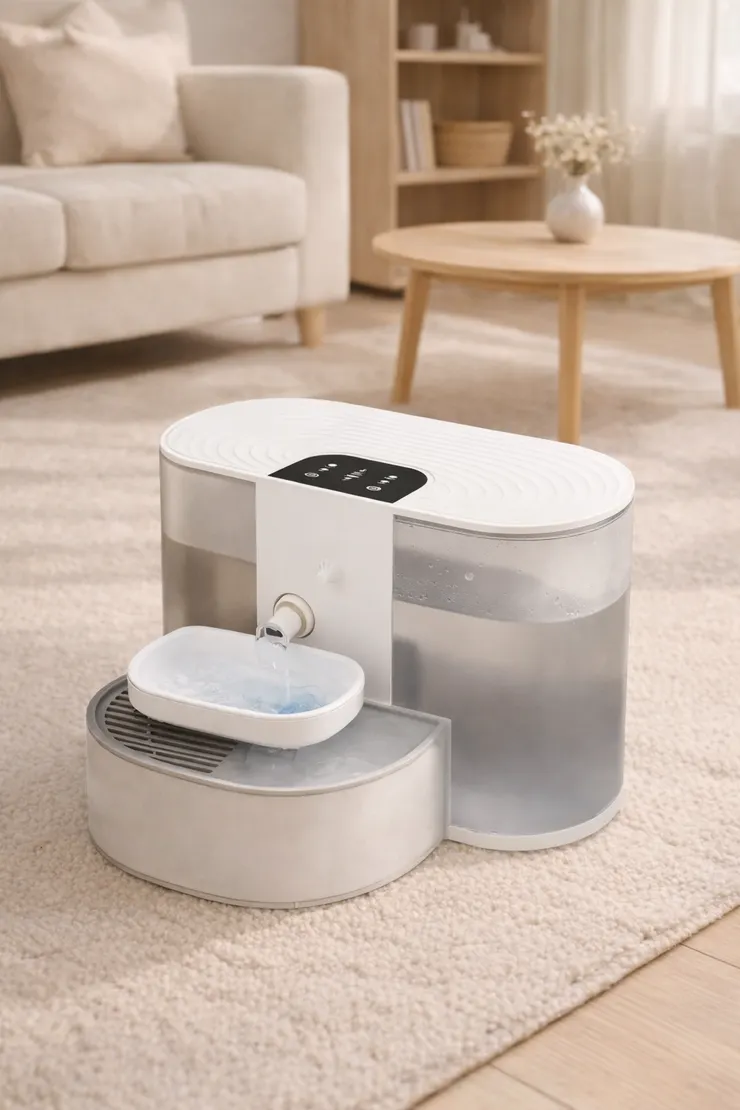 陶瓷恆溫加熱 傾倒式寵物飲水機