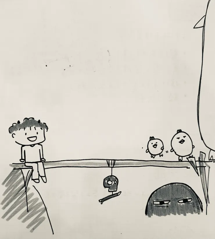 讀完這個故事後，小羊改編成《三隻鴨鴨呱呱呱》