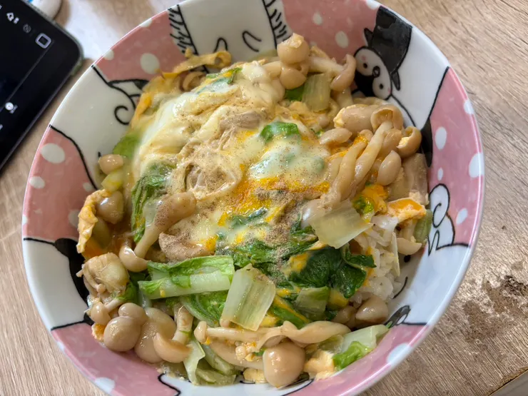 滑蛋雪白菇燴飯