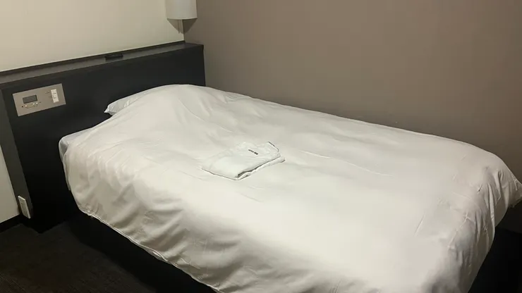 電燈開關和插座都在床頭櫃上。