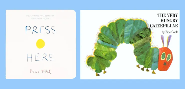 左：埃爾韋·蒂萊的《小黃點》，右：艾瑞·卡爾的《好餓的毛毛蟲》。（圖片取自：網路）