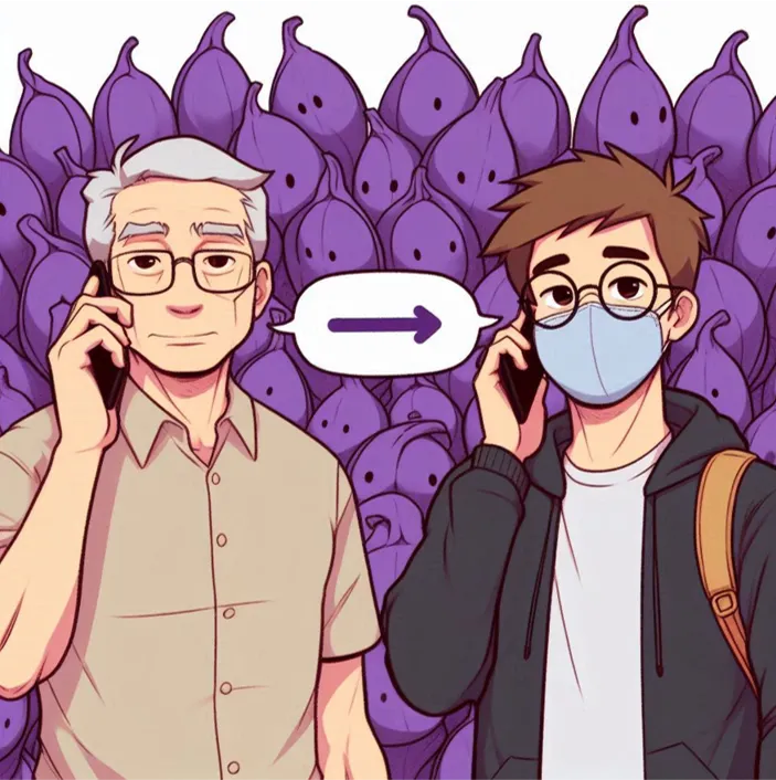 一個背後有燙手山芋的大人，和一個戴著假面的學生。(小昕咒語copilot生成)