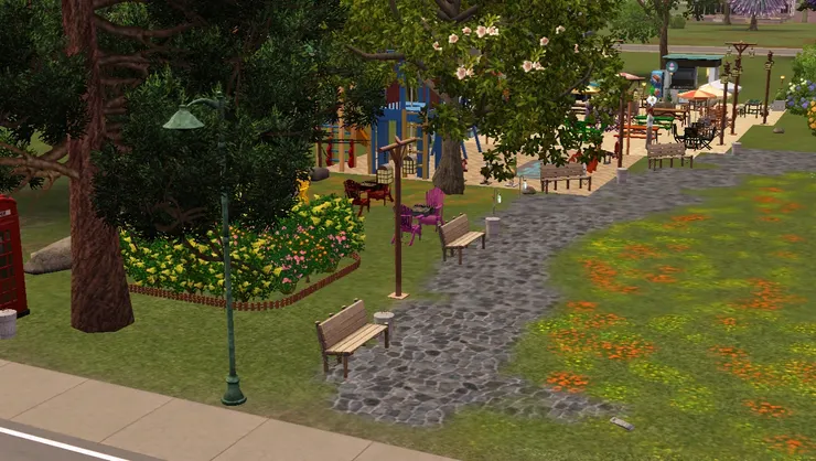 其實公園是圍繞著這條石路而建。