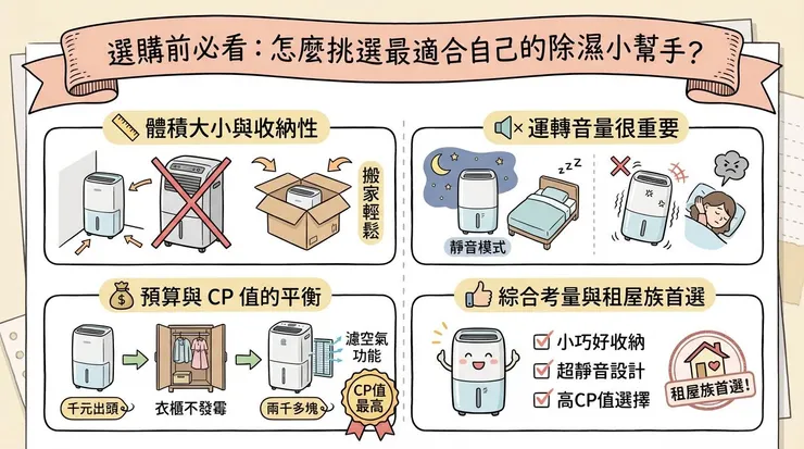 選購前必看：怎麼挑選最適合自己的除濕小幫手？