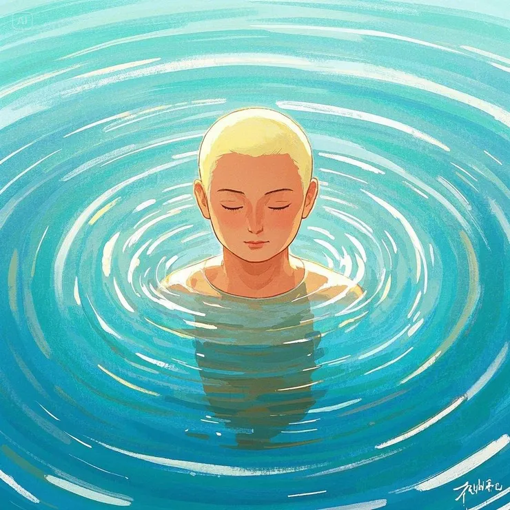 閉目冥想，內心寧靜