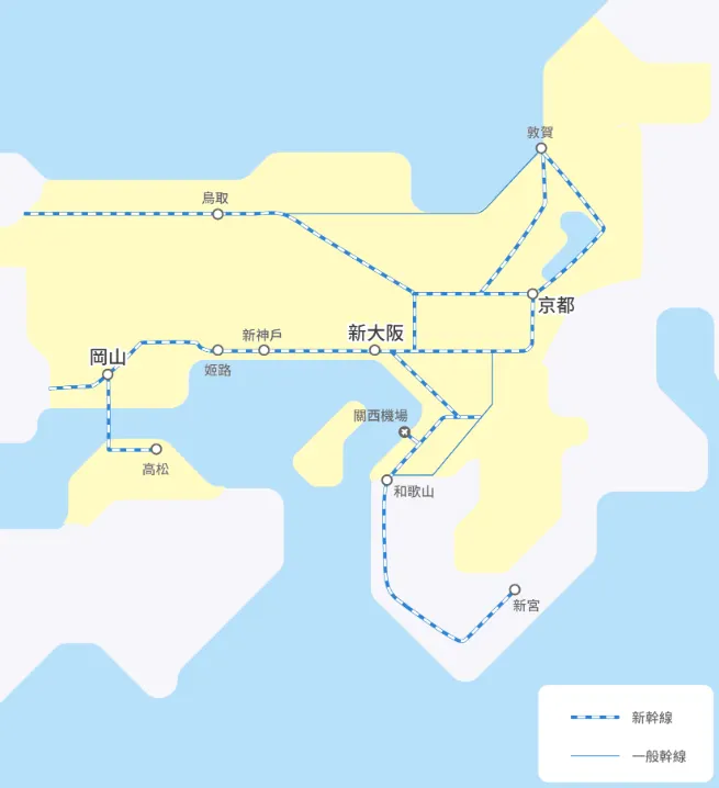 JR關西廣域鐵路周遊 5 日券範圍source:KKday