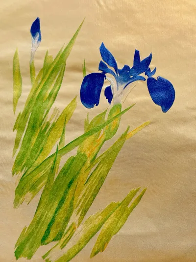 杜若｜總刺繡正絹太鼓柄袋帶