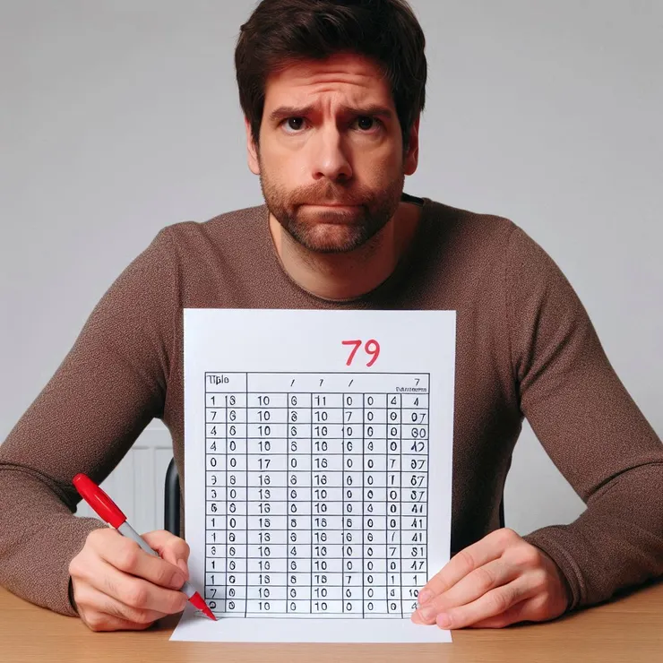 示意圖：有一個人的表現在80分以上，自評表卻打了79分。(圖片來源：Copilot AI 生成圖)