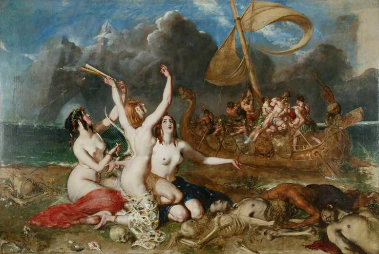 威廉·埃蒂（William Etty）《海妖與尤利西斯》（The Siren and Ulysses，1837）
