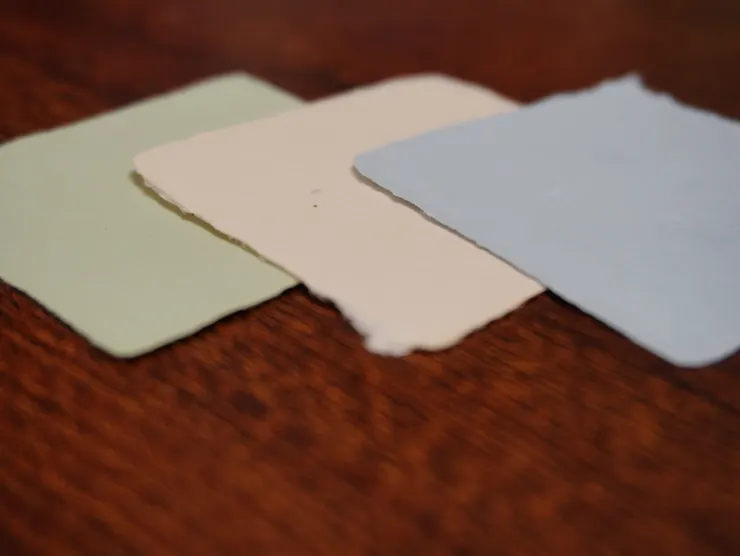 仔細觸摸、觀察後，感覺它比較像是棉類的紙質。