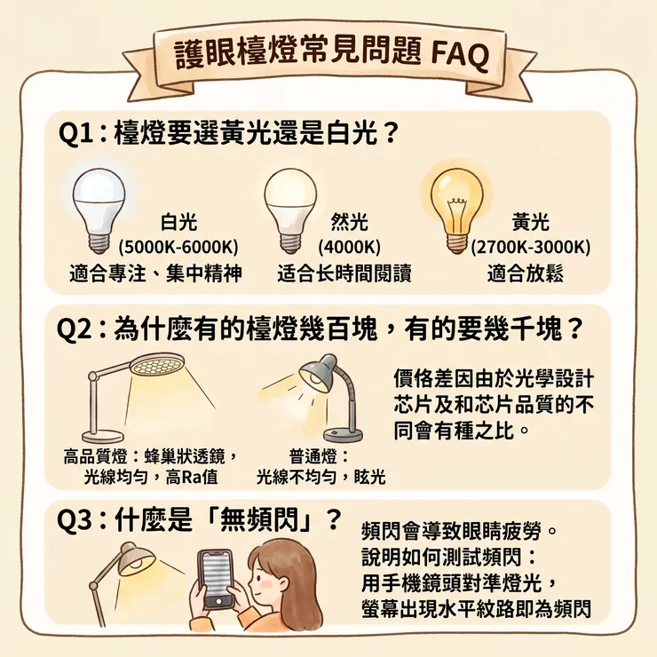 護眼檯燈常見問題FAQ