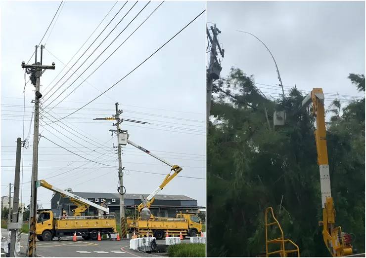 【今天友單位出勤搶修的同仁，一定要非常注意工作安全啊！】