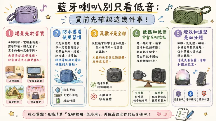 💡 藍牙喇叭別只看低音：買前先確認這幾件事