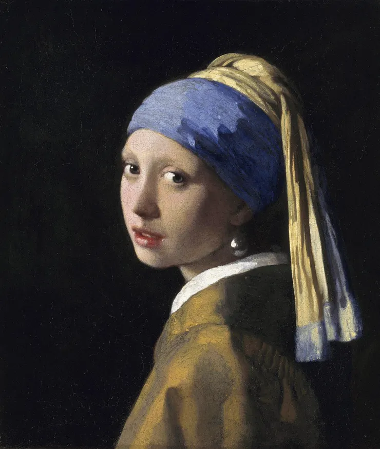 圖三：1665, Girl with a Pearl Earring, 44.5 x 39 cm, Mauritshuis