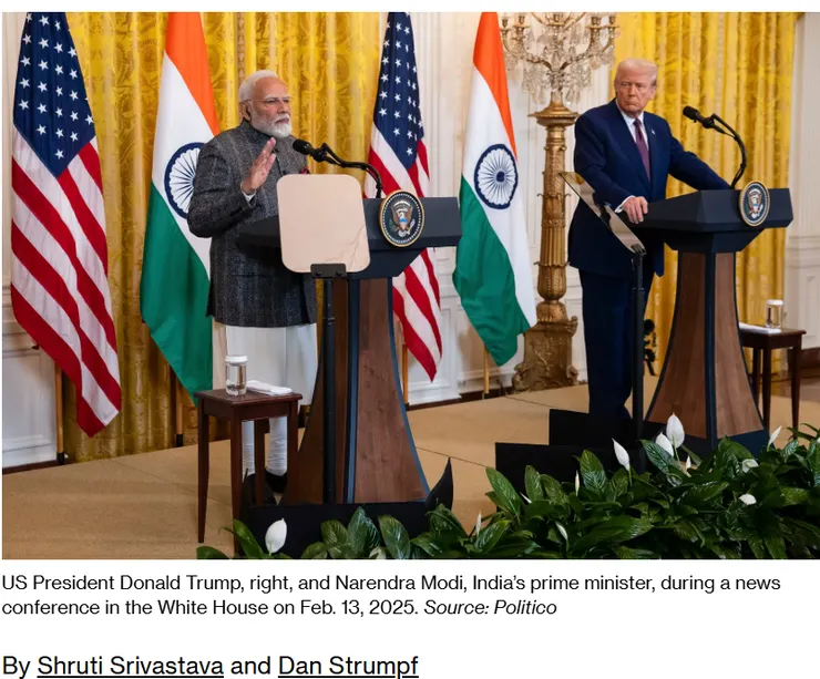  圖片及新聞英文原文出處https://www.bloomberg.com/news/articles/2025-03-11/why-india-is-so-worried-about-trump-s-tariff-threats?srnd=phx-economics-v2
