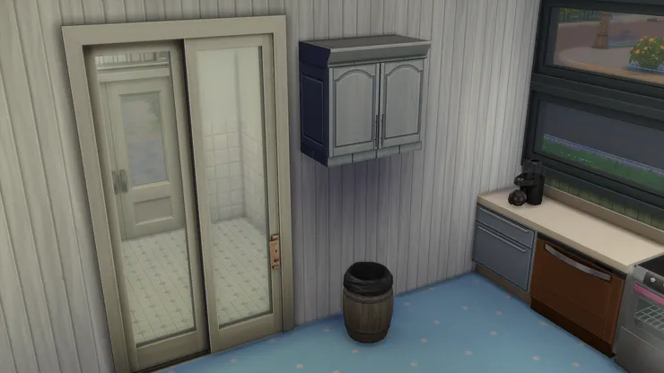 從玄關也可以進入廚房，剛買回來的菜可以直接拿進來，很是方便。