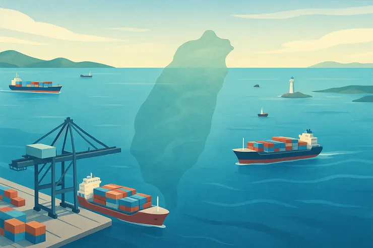 臺灣四面環海,港口與貨櫃船串連世界市場,海運是經濟命脈。