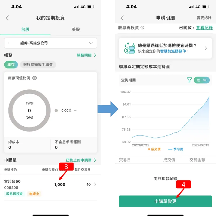 定期定額|國泰證券,定期定額,股息再投資,設定使用教學
