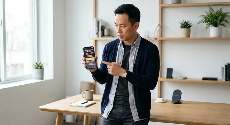 梁練偉示範手機安全設定，一步步教學兩步驟驗證的開啟步驟。