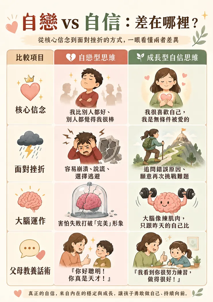 自戀 vs. 自信的差異