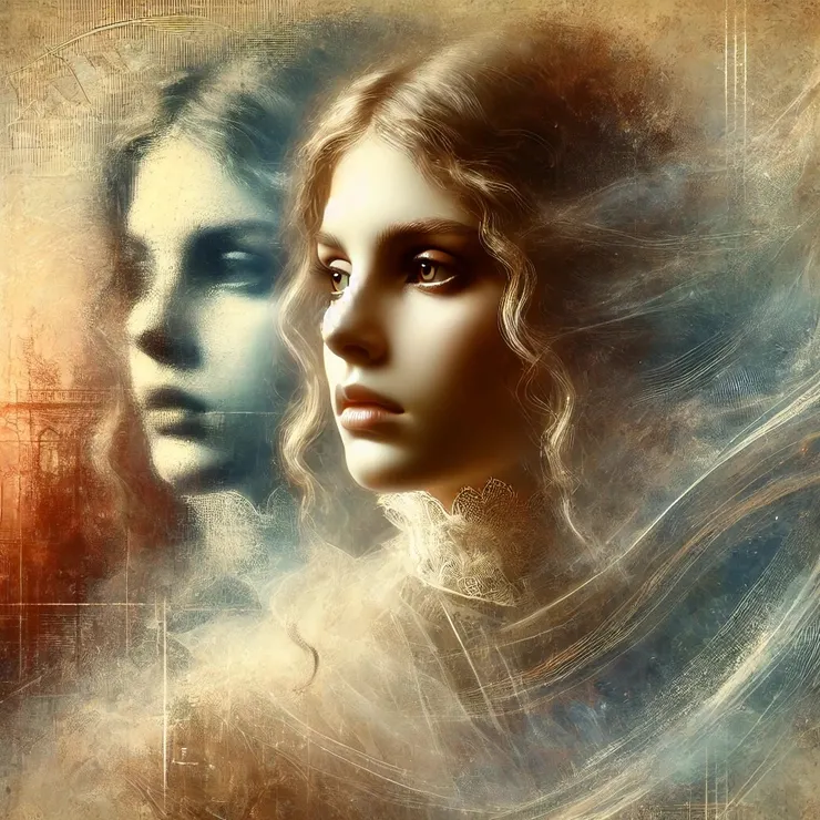 But as Jane leaned closer, she saw that the image was not her own. Another face, almost merging with hers, lips slightly parted, eyes shadowed with something between recognition and longing.