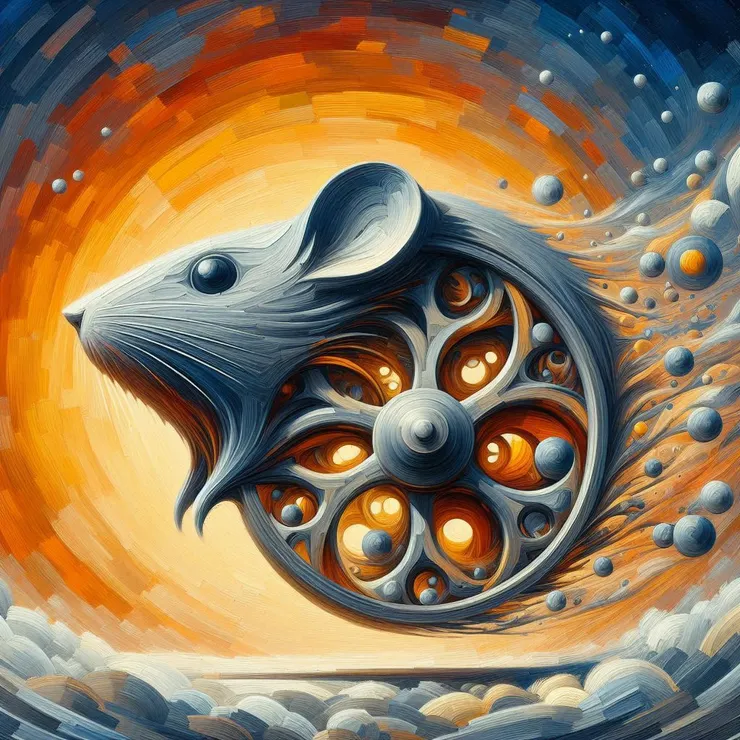 我其實是跟AI說畫老鼠滾輪,然後變這樣了~也太有創意太可愛!