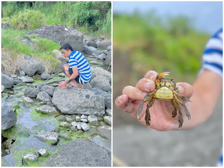 看爸爸那銳利的眼神,最野孩子非他莫屬,還釣到螃蟹超強