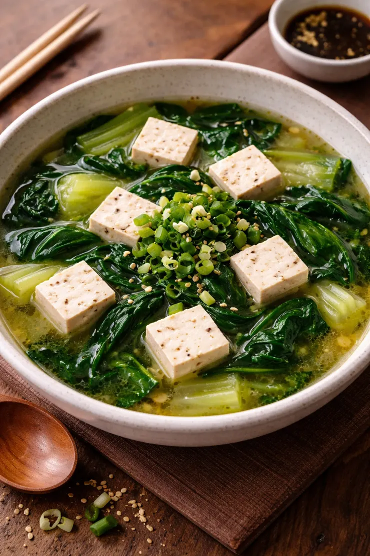 青菜豆腐湯示意圖