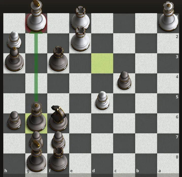 皇后移動到g6將軍了對方