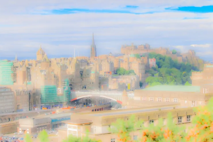 卡爾頓山上俯視愛丁堡一景