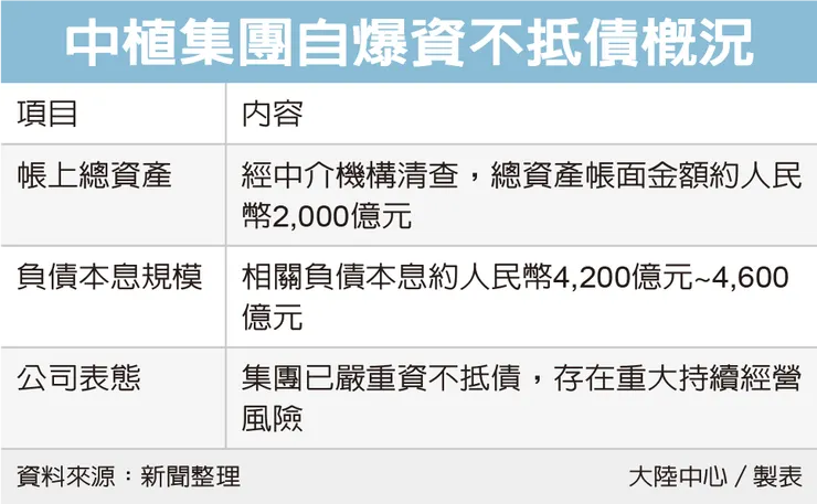 中植集團自爆資不抵債概況