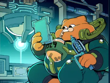 遊戲中的夸伏，擅長機械工藝。跟羿是好朋友（圖源：作者自行截圖）