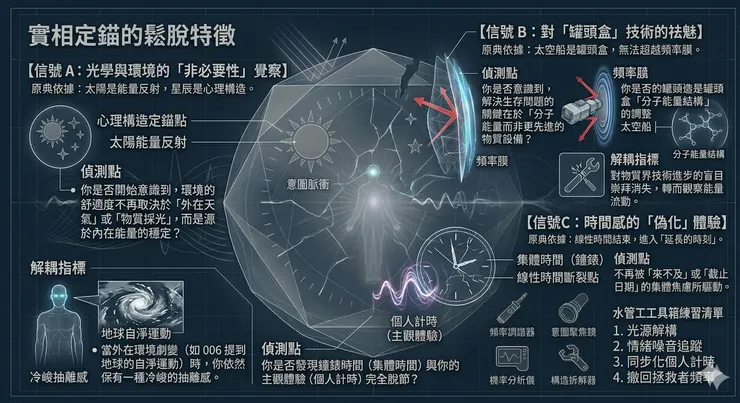 實相定錨鬆脫的特徵