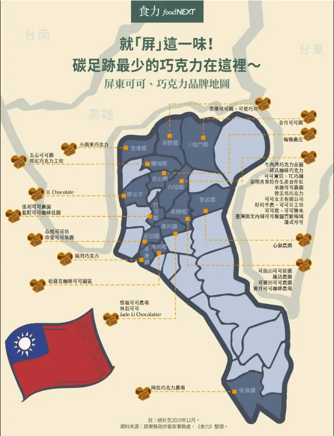 台灣莊園巧克力地圖